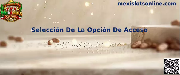 Interfaz de referencia para identificar la Selección De La Opción De Acceso en Mexislots Online