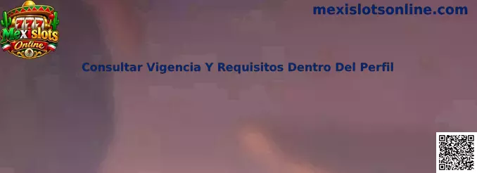 Guía para consultar vigencia y requisitos dentro del perfil en Mexislots Online